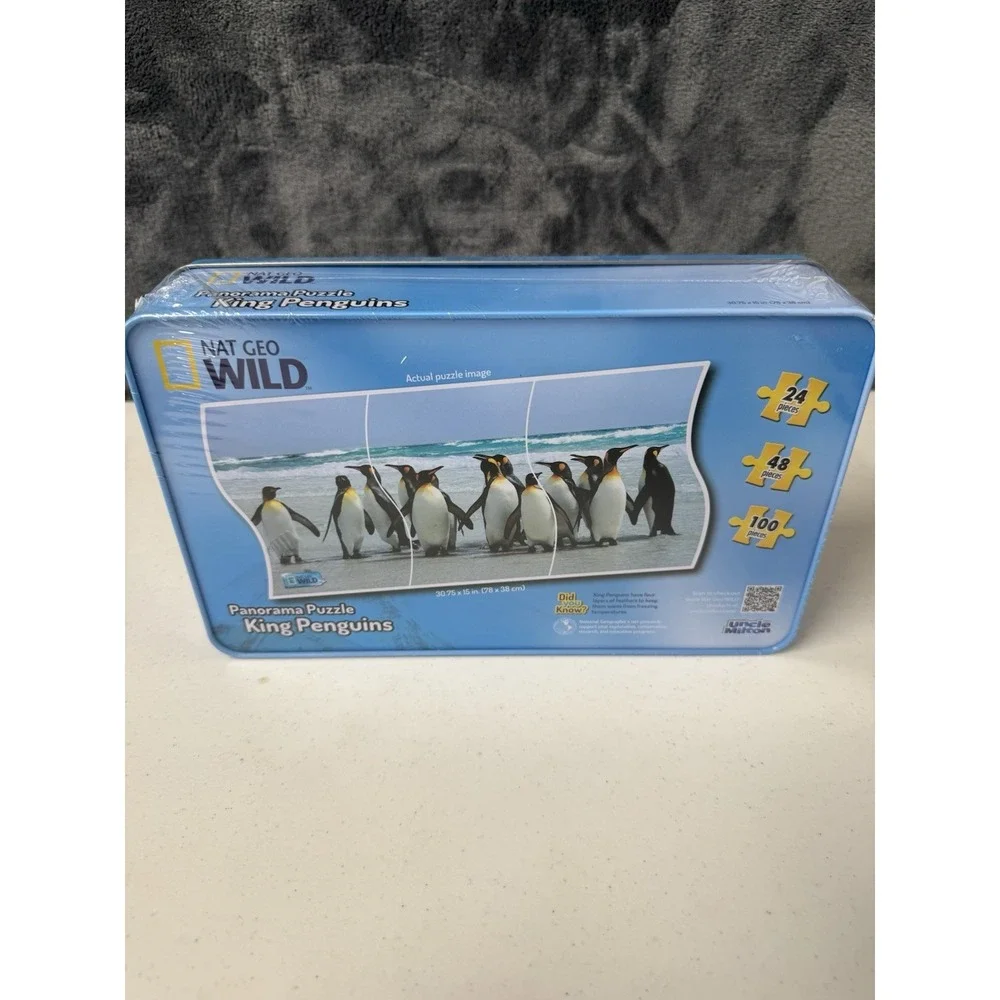 NAT GEOGRAPHIC WILD Panorama Puzzle Emperor Penguins 3-In-1 Puzzle New
